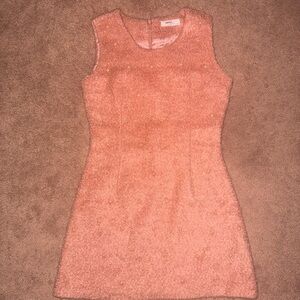 Sleeveless Pink Bouclé Mini Dress